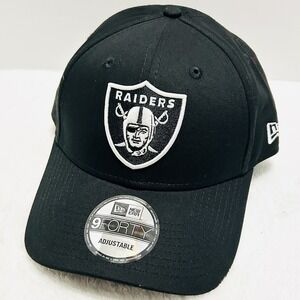 New Era Las Vegas Raiders Core Team 9FORTY Hat Cap Adjustable Strap‎ Black NFL